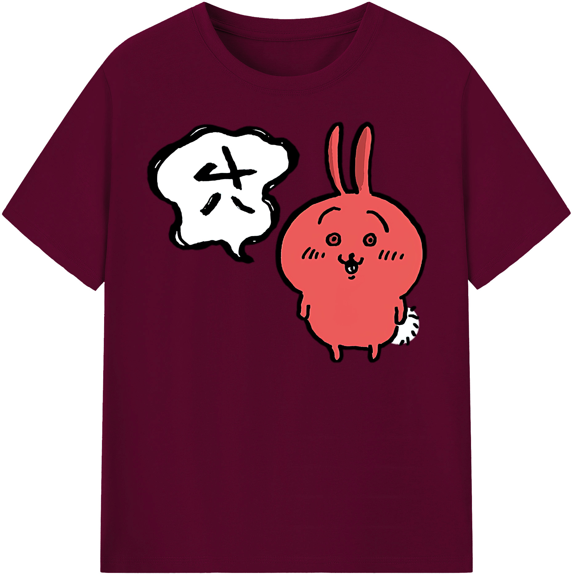 （画像用） ちいかわ ハチワレ Chii-kawa hachiware レディースカジュアルプリントTシャツ（綿100％）
